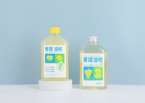 স্ক্রু ক্যাপ সহ দুধ চায়ের বোতল 250ml 350ml 300ml 500ml প্লাস্টিকের জুসের বোতল