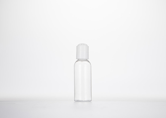 0.5oz 1oz 2oz 3oz 4oz কসমো রাউন্ড প্লাস্টিকের বোতলগুলি প্রেস ডিস্ক ক্যাপ সহ ক্লিয়ার পিইটি
