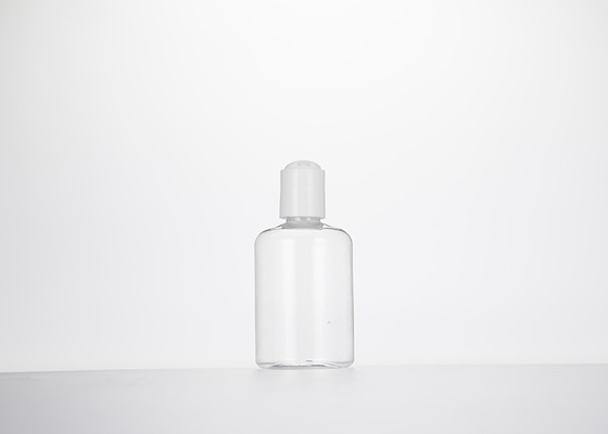 0.5oz 1oz 2oz 3oz 4oz কসমো রাউন্ড প্লাস্টিকের বোতলগুলি প্রেস ডিস্ক ক্যাপ সহ ক্লিয়ার পিইটি