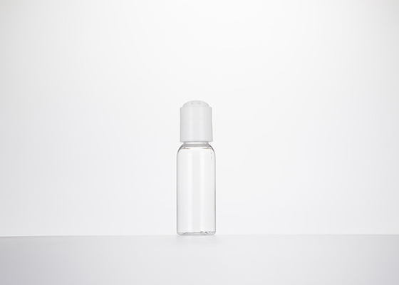 0.5oz 1oz 2oz 3oz 4oz কসমো রাউন্ড প্লাস্টিকের বোতলগুলি প্রেস ডিস্ক ক্যাপ সহ ক্লিয়ার পিইটি