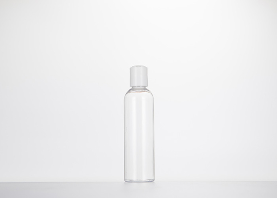 0.5oz 1oz 2oz 3oz 4oz কসমো রাউন্ড প্লাস্টিকের বোতলগুলি প্রেস ডিস্ক ক্যাপ সহ ক্লিয়ার পিইটি
