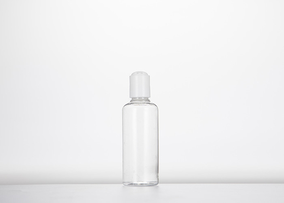 0.5oz 1oz 2oz 3oz 4oz কসমো রাউন্ড প্লাস্টিকের বোতলগুলি প্রেস ডিস্ক ক্যাপ সহ ক্লিয়ার পিইটি