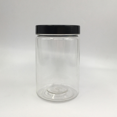 100ml 8oz 500ml 1000ml স্বচ্ছ পোষা প্রাণী প্লাস্টিকের সঞ্চয়স্থান খাবার গ্রেড কসমেটিক ক্রিম জার ঢাকনা সহ