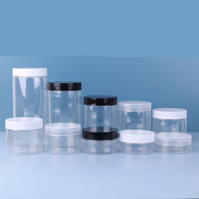 খাদ্য গ্রেড স্বচ্ছ 80ml 100ml 120ml 150ml 250ml 500ml 1000ml ফ্রিজড পিইটি প্লাস্টিকের জার ক্যাপ সহ