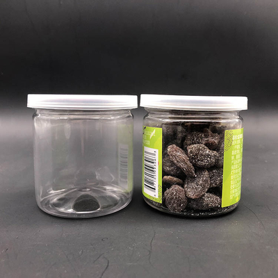 সর্বাধিক জনপ্রিয় 4oz 8oz পরিষ্কার বৃত্তাকার পোষা প্লাস্টিক জার খাদ্য গ্রেড প্লাস্টিক ধারক