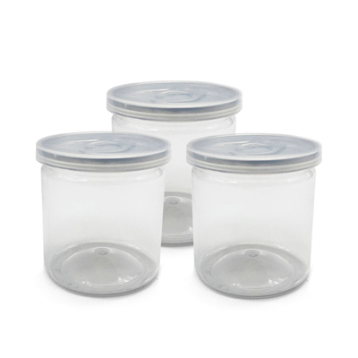 সর্বাধিক জনপ্রিয় 4oz 8oz পরিষ্কার বৃত্তাকার পোষা প্লাস্টিক জার খাদ্য গ্রেড প্লাস্টিক ধারক