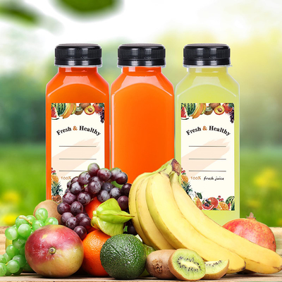 কভার উপর হ্যান্ডেল 120ml-500ml ক্ষমতা স্ক্রু সঙ্গে বর্গাকার বৃত্তাকার নিরপেক্ষ দুধ চা বোতল