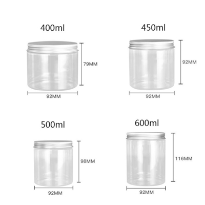 কাস্টমাইজযোগ্য 5oz অ্যালুমিনিয়াম ফয়েল সিল সঙ্গে প্লাস্টিকের জার ধারক ব্যক্তিগতকৃত সঞ্চয় জন্য