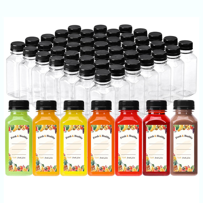 আধুনিক বর্গাকার গোলাকার গ্লাস দুধ চা বোতল 120ml 250ml 500ml ধারণক্ষমতা
