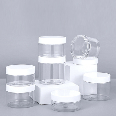 অ্যালুমিনিয়াম ঢাকনা সঙ্গে PET স্বচ্ছ 200ml 250ml 300ml 500ml Wide Mouth PET স্বচ্ছ জার