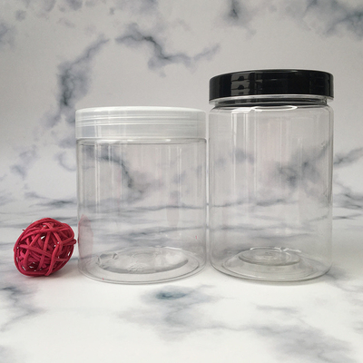 পাইকারি Wide Mouth 1oz 4oz 8oz অ্যাম্বার স্বচ্ছ প্লাস্টিকের জার কভার সঙ্গে