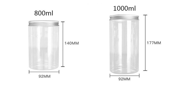 পিইটি জার খাদ্য গ্রেড সাদা প্লাস্টিক 4oz 8oz 300ml 500ml বৃত্তাকার আকৃতির খালি চোখ ক্রিম মুখ ক্রিম জার 16oz ধারক