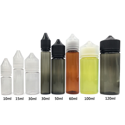টুর গোলাকার 10ml 15ml 30ml 60ml 80ml 100ml স্ক্রু ক্যাপ স্বচ্ছ ই তরল বোতল