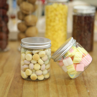 সংগ্রহ ও সংগঠনের সমাধান প্লাস্টিক কন্টেইনার জার, অ্যালুমিনিয়াম ঢাকনা সহ