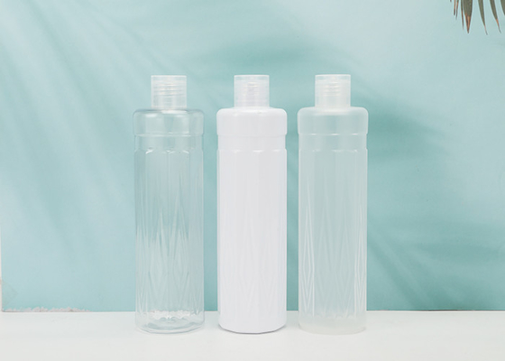 কসমেটিক লোশন শ্যাম্পুর জন্য স্ক্রু টপ সহ 300ml পিইটি বোতল ফ্লিপ টপ ক্যাপ