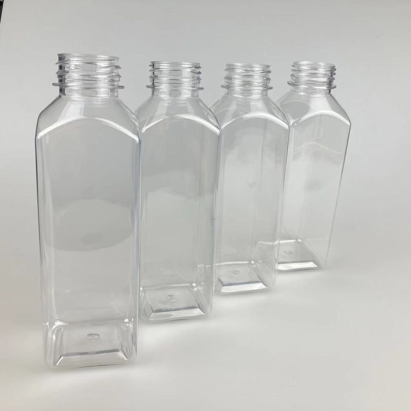 Best Value Plastic Bottles square Shape Plastic Juice Bottle with Seal Cap Pet Bottles for Juice Business with Fast Shipping