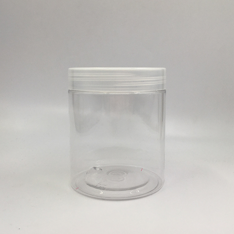100ml 8oz 500ml 1000ml স্বচ্ছ পোষা প্রাণী প্লাস্টিকের সঞ্চয়স্থান খাবার গ্রেড কসমেটিক ক্রিম জার ঢাকনা সহ