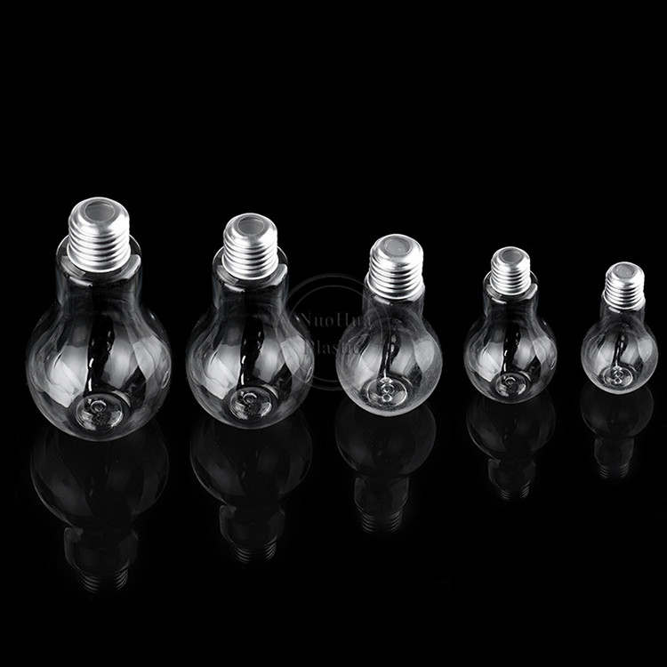 BPA মুক্ত পরিষ্কার 50ML 100ML 150ML আইসড কফি চা ফ্ল্যাট পোষা প্রাণী প্লাস্টিকের রস বোতল স্ক্রু অ্যালুমিনিয়াম ক্যাপ সঙ্গে