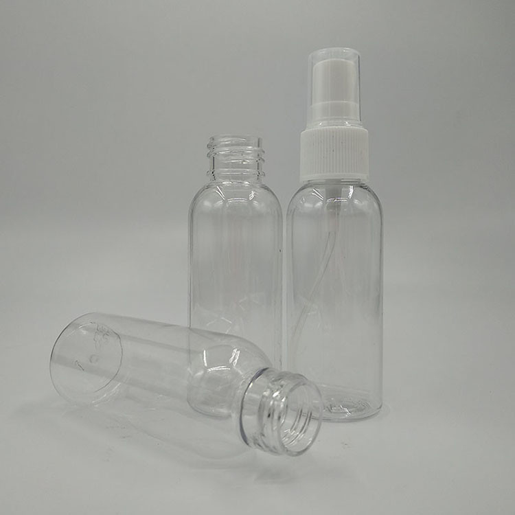 গোলাকার পিইটি প্লাস্টিক স্প্রে বোতল 10ml 15ml 30ml 50ml 60m 70ml 100ml 200ml 500ml ধারণক্ষমতা