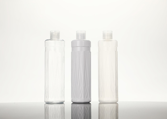 কসমেটিক লোশন শ্যাম্পুর জন্য স্ক্রু টপ সহ 300ml পিইটি বোতল ফ্লিপ টপ ক্যাপ